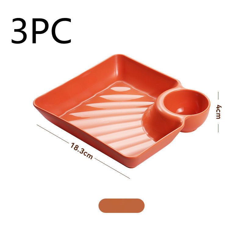 Dumpling Plate With Vinegar Dish Dumpling Plate Dinner Plate Square Plate