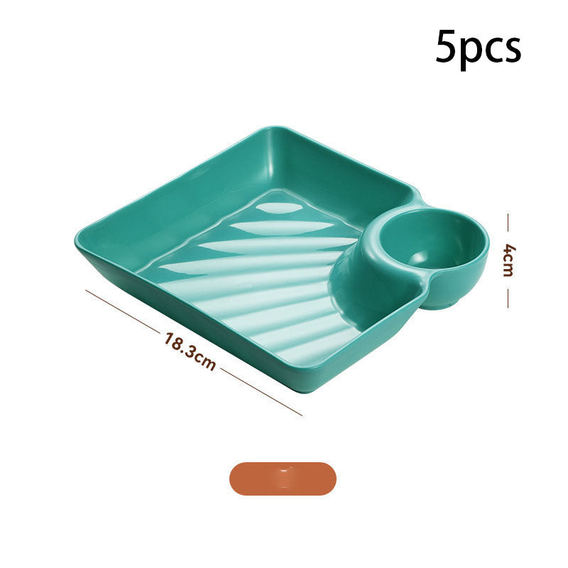 Dumpling Plate With Vinegar Dish Dumpling Plate Dinner Plate Square Plate