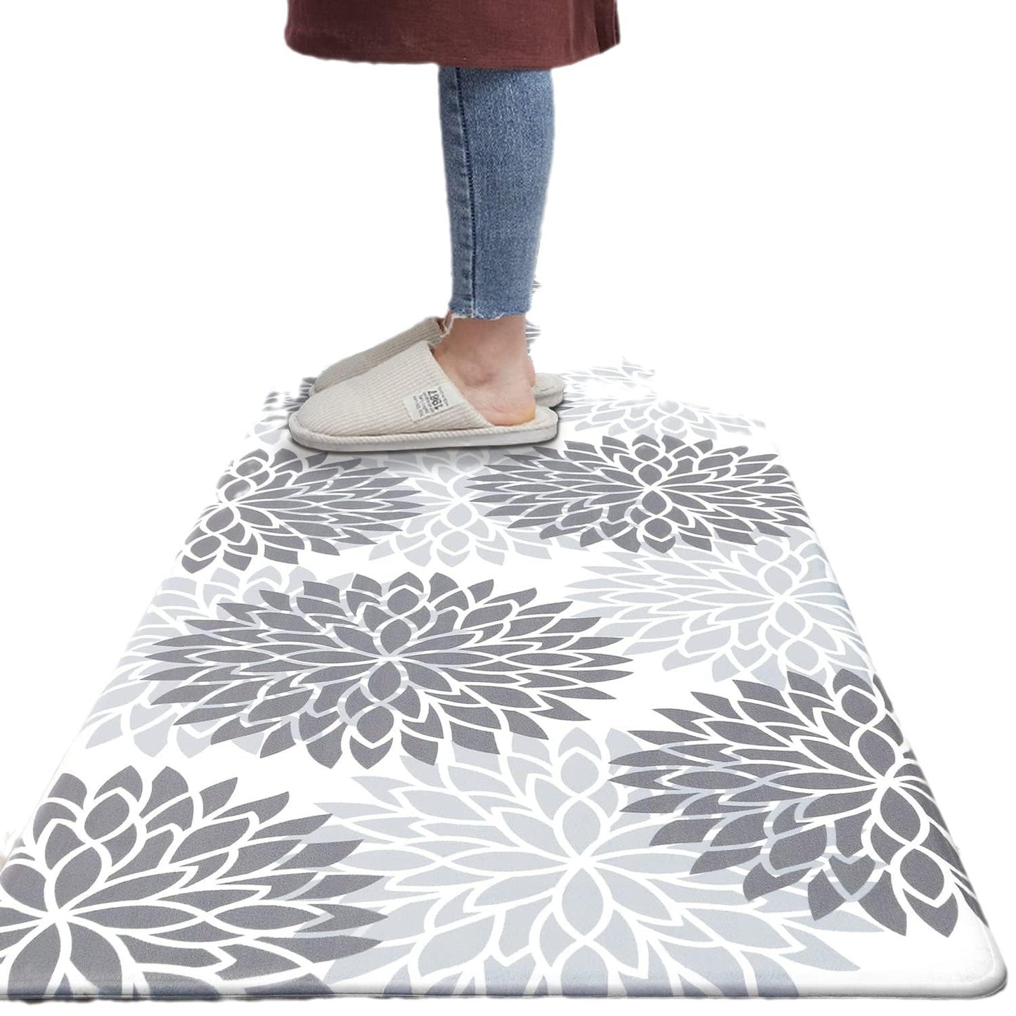 Amazon Plant Flower Long Floor Mat Household Kitchen Oil-absorbing Non-slip Two-piece Foot Mat Stain-resistant Door Mat