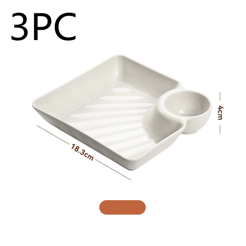 Dumpling Plate With Vinegar Dish Dumpling Plate Dinner Plate Square Plate