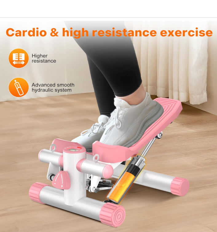 Stair Steppers for Excercise at Home, Mini Stepper with Resistance Bands & LCD Monitor