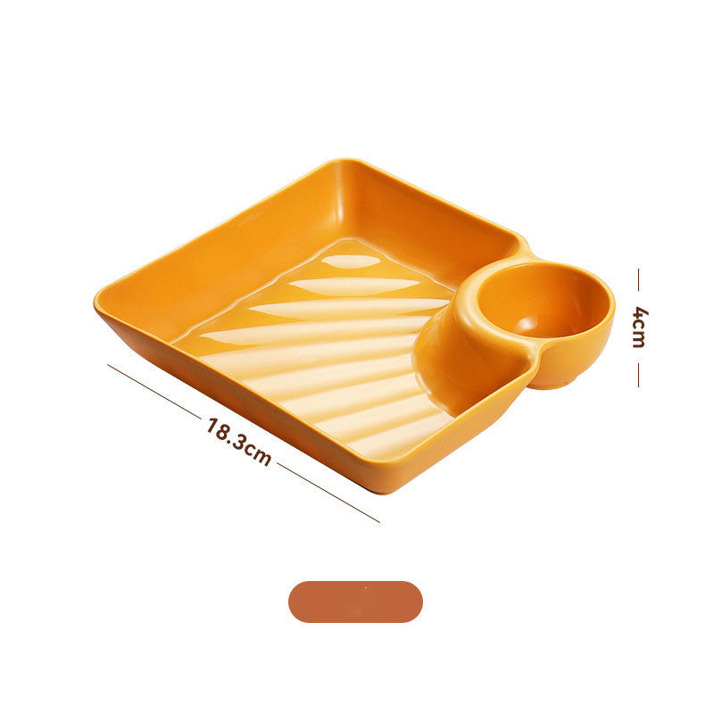 Dumpling Plate With Vinegar Dish Dumpling Plate Dinner Plate Square Plate