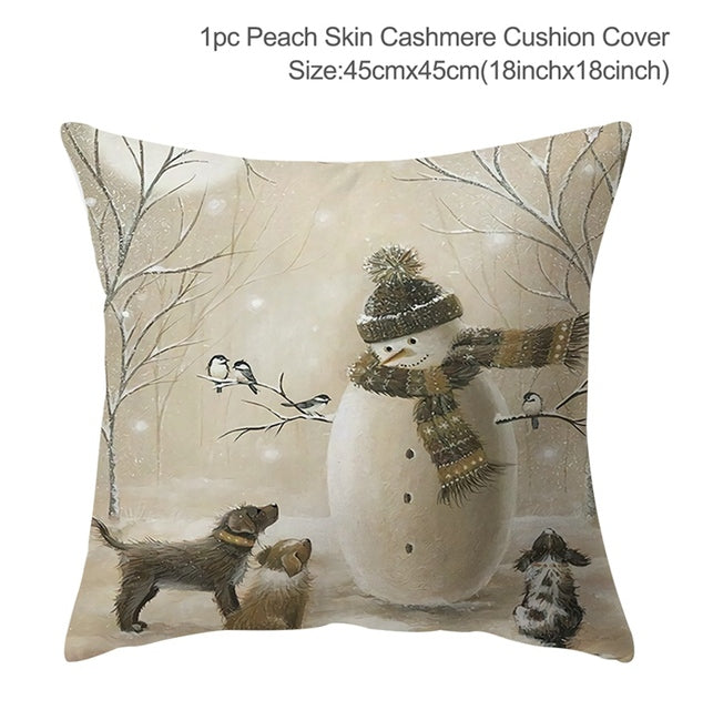 Christmas Elk Tree Cushion Cover